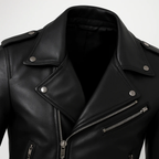 Jaqueta Masculina de Couro com Cinto Frontal