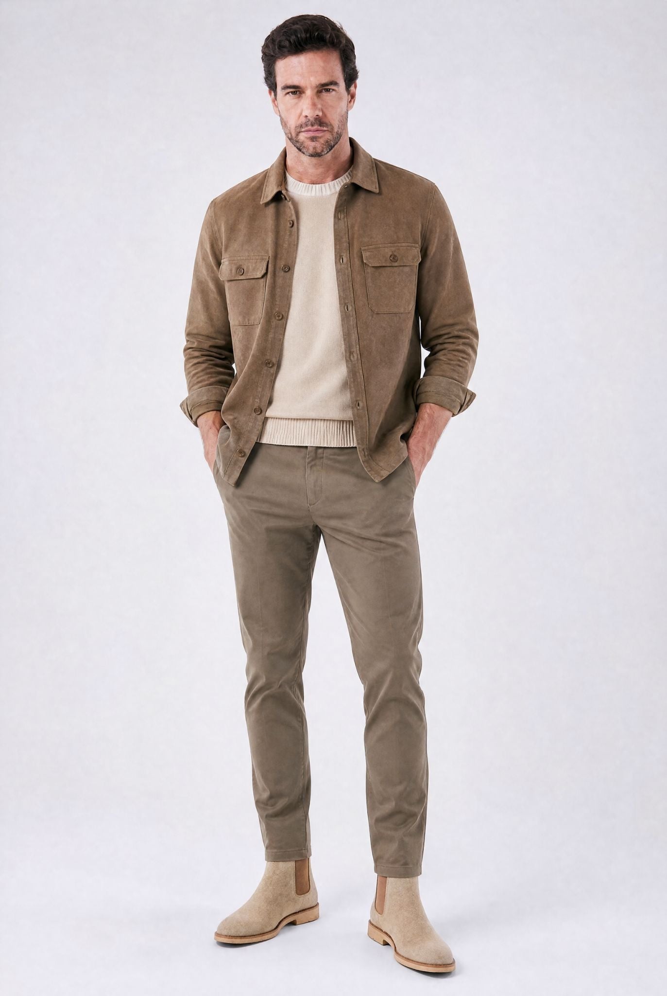 Bota Chelsea Masculina em Couro e Camurça Camden Use Cavalieri