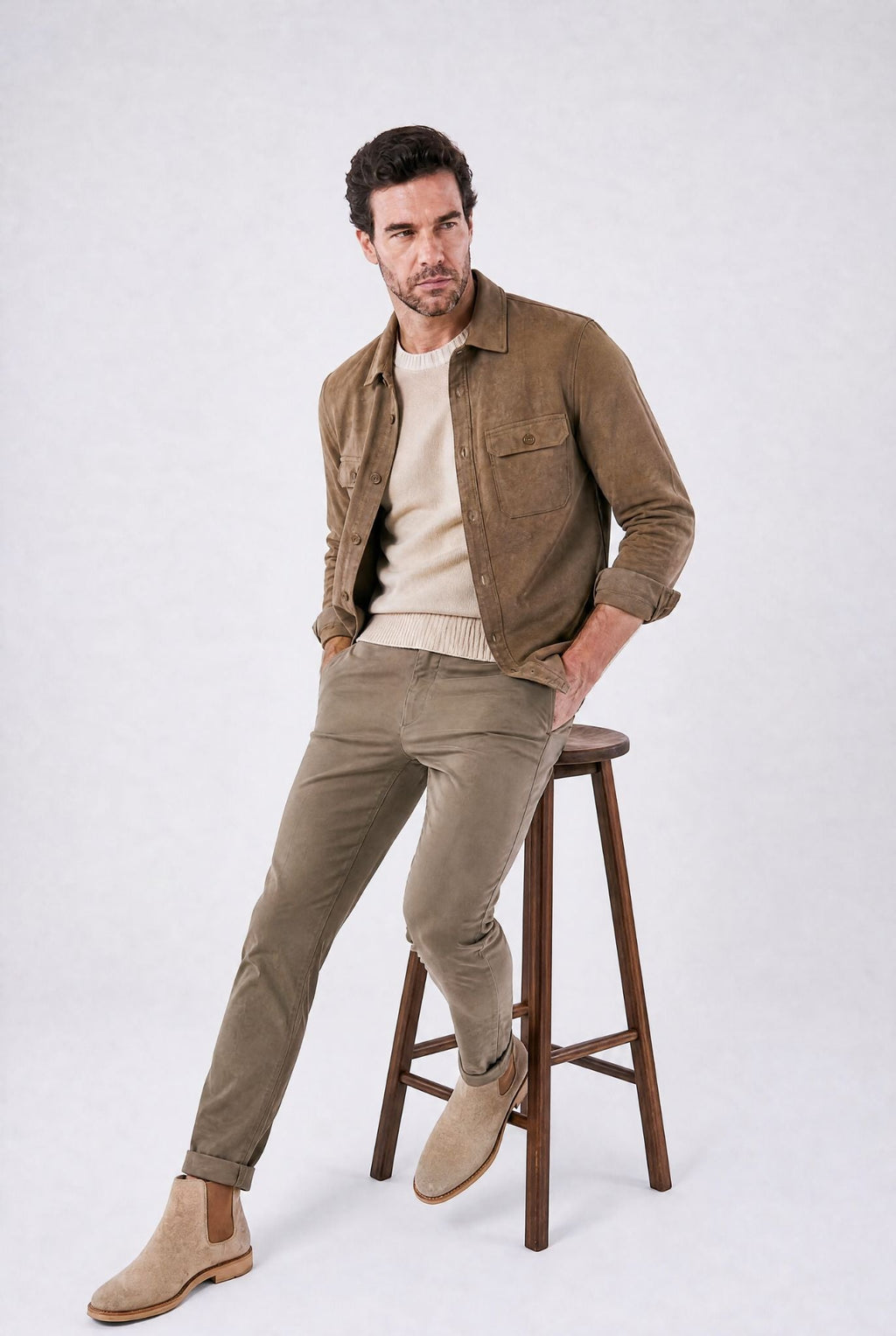 Bota Chelsea Masculina em Couro e Camurça Camden Use Cavalieri