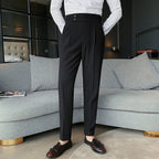 Calça Alfaiataria Masculina em Poliviscose Acetinada Preta Use Cavalieri