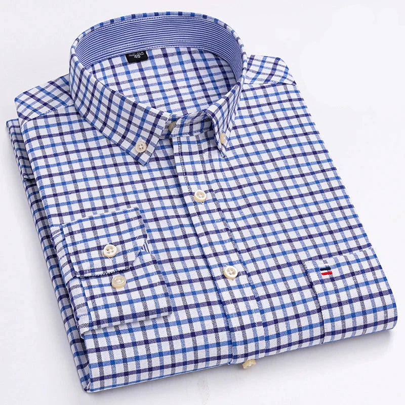 Camisa Masculina Mini Xadrez Color Manga Longa Use Cavalieri