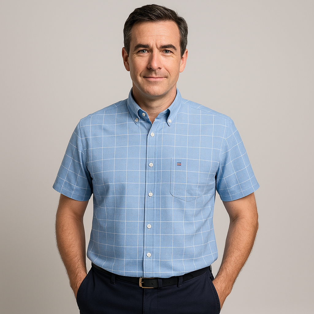 Camisa Masculina Xadrez Manga Curta Use Cavalieri