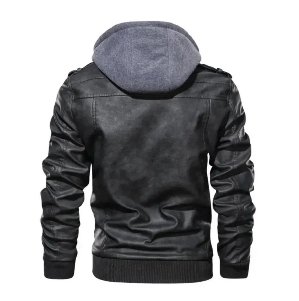 Jaqueta de Couro Masculina com Capuz Use Cavalieri