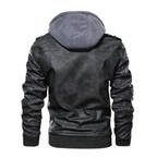 Jaqueta de Couro Masculina com Capuz Use Cavalieri