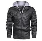 Jaqueta de Couro Masculina com Capuz Use Cavalieri