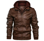 Jaqueta de Couro Masculina com Capuz Use Cavalieri