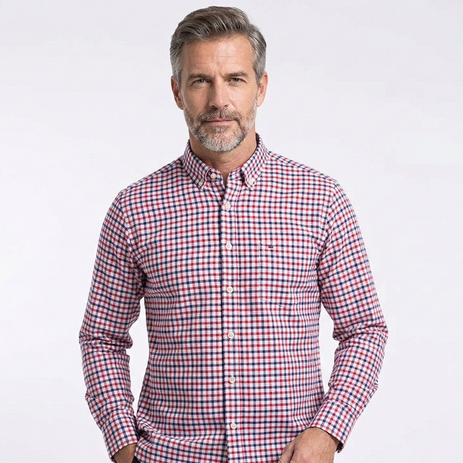 Camisa Masculina Mini Xadrez Color Manga Longa Use Cavalieri