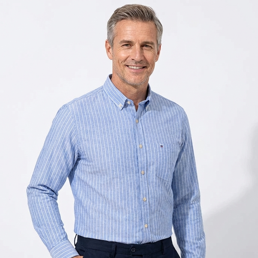 Camisa Masculina Soft Listrada Manga Longa Use Cavalieri
