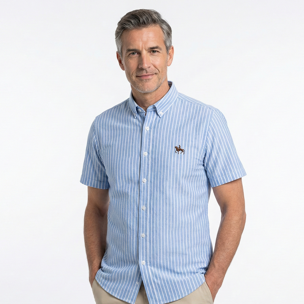 Camisa Masculina Listrada Manga Curta Use Cavalieri
