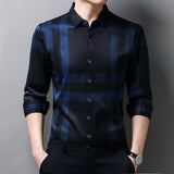Camisa Masculina de Seda Casual Xadrez Use Cavalieri