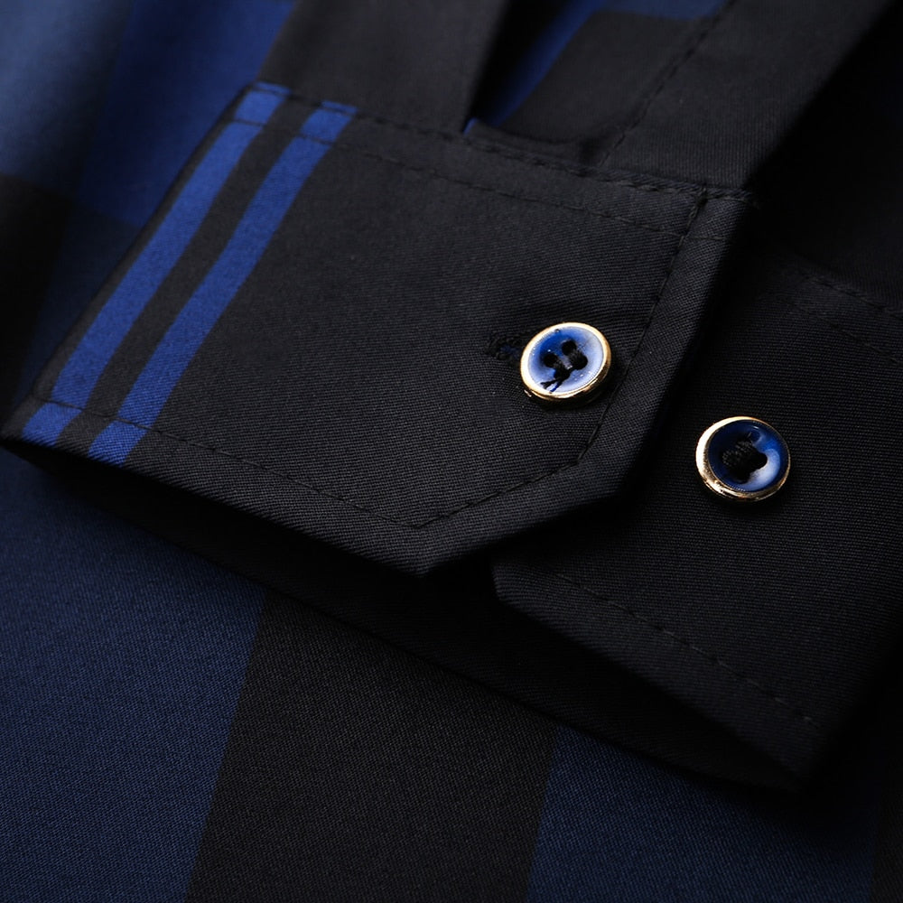 Camisa Masculina de Seda Casual Xadrez Use Cavalieri