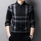 Camisa Masculina de Seda Casual Xadrez Use Cavalieri