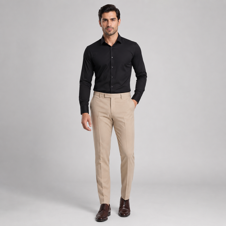 Calça Alfaiataria Social Masculina Bege