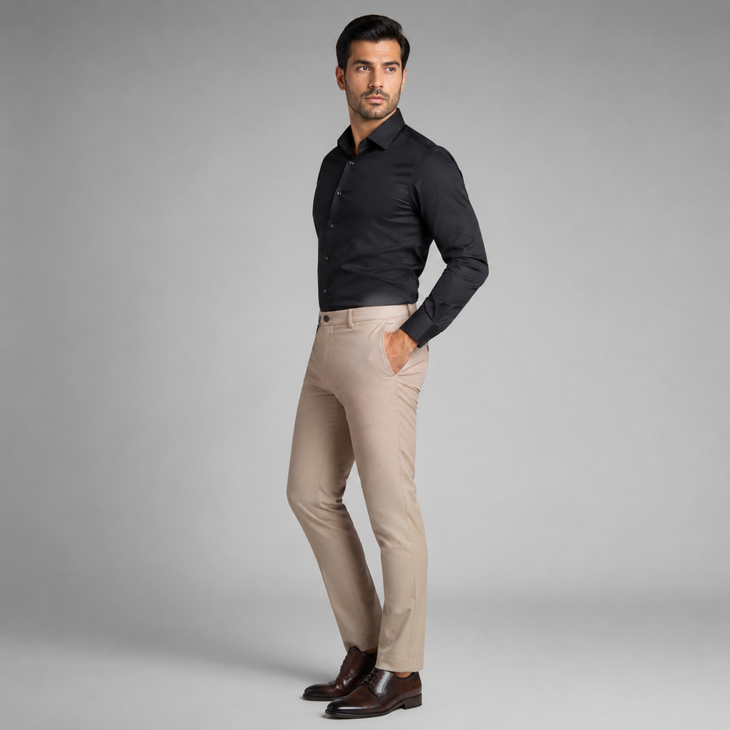 Calça Alfaiataria Social Masculina Bege