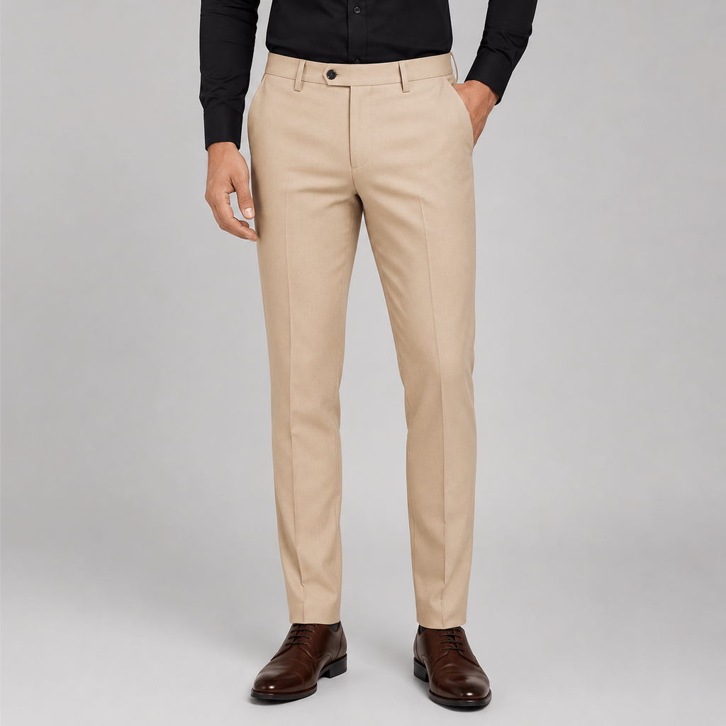 Calça Alfaiataria Social Masculina Bege