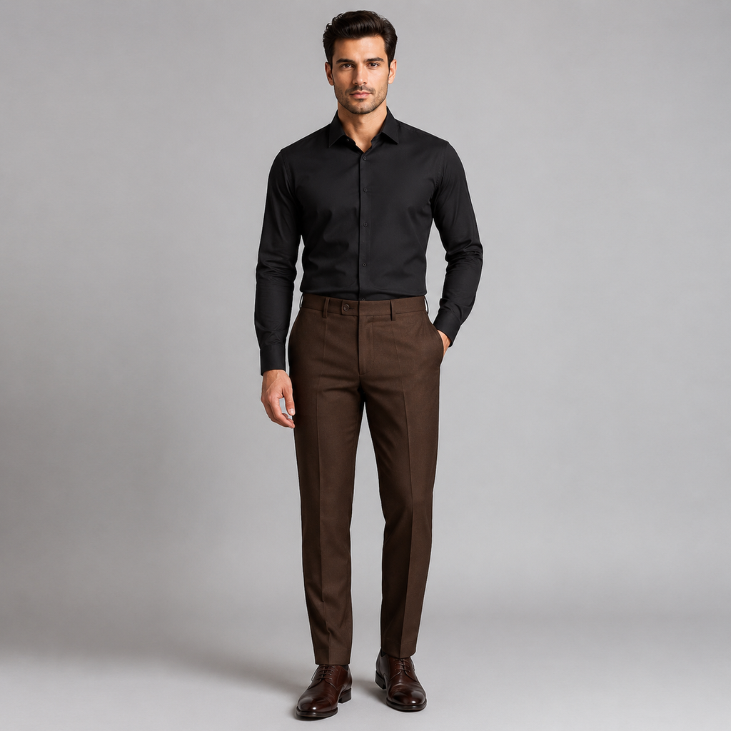 Calça Social Slim Marrom