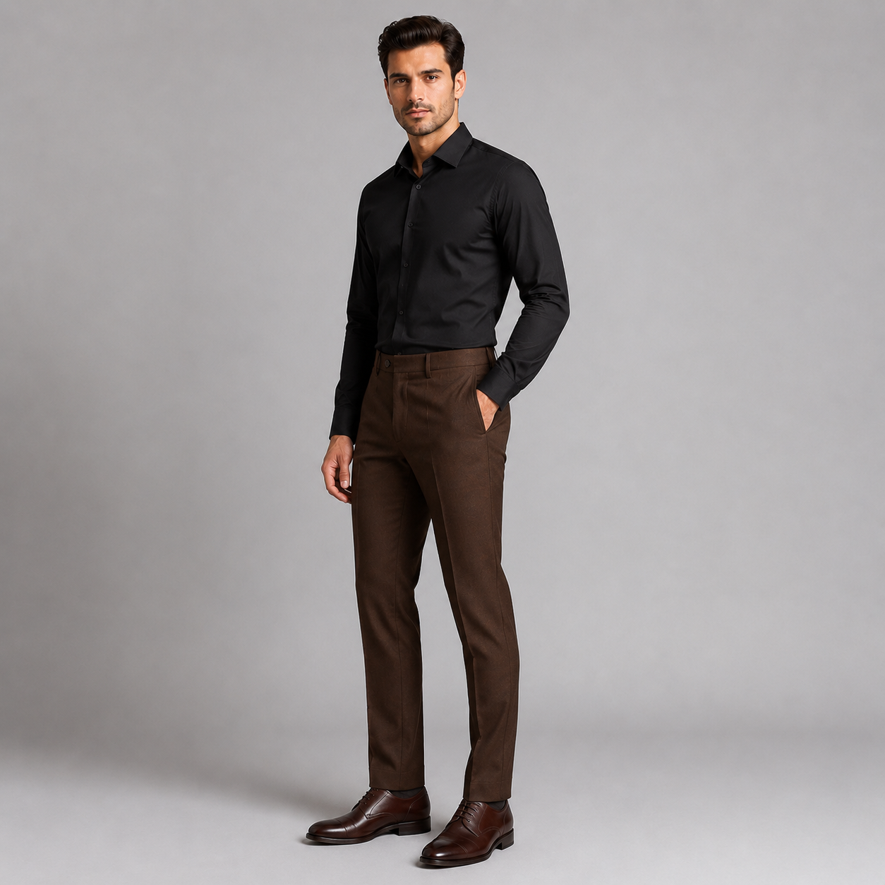 Calça Social Slim Marrom