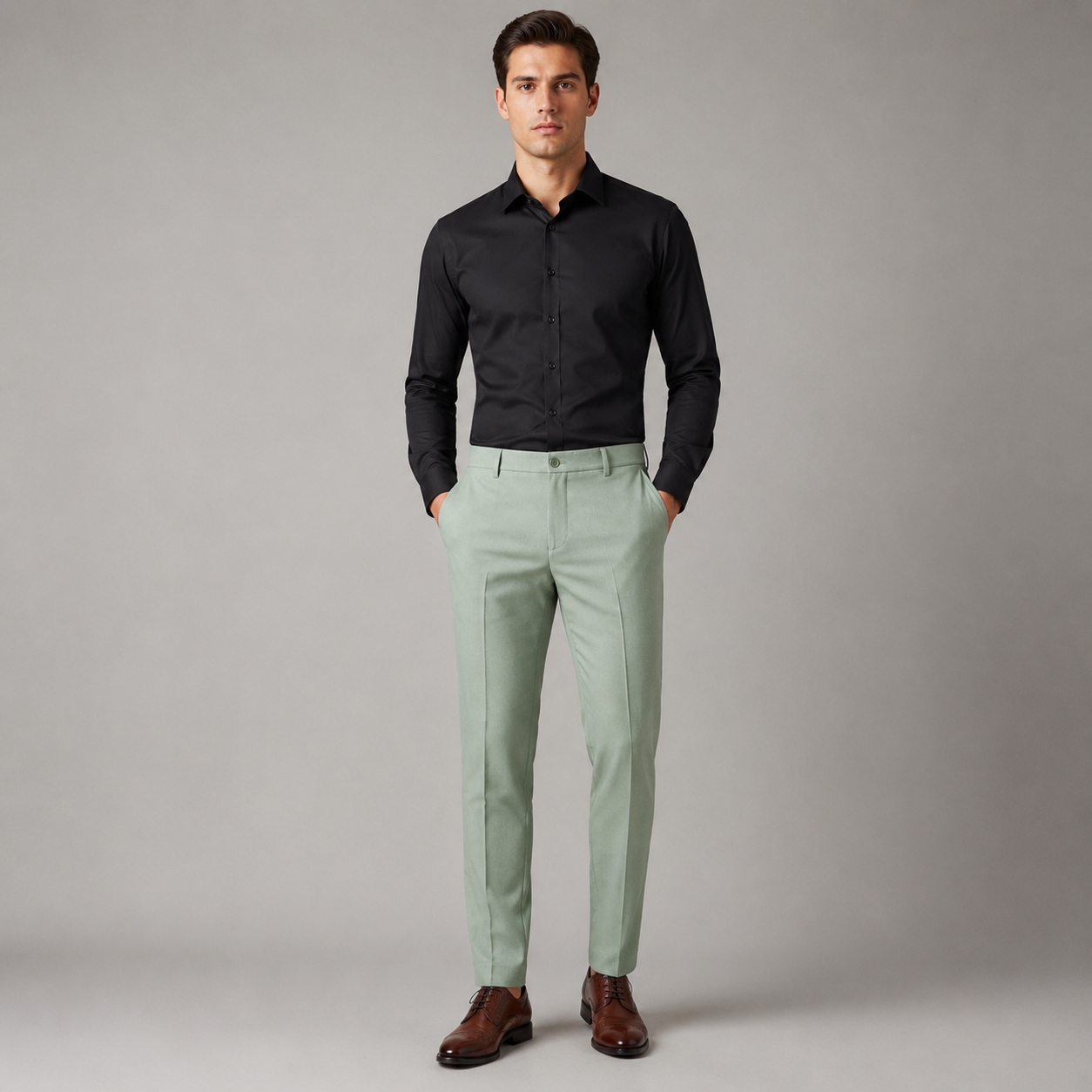 Calça Alfaiataria Social Masculina Verde