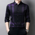 Camisa Masculina de Seda Casual Xadrez Use Cavalieri