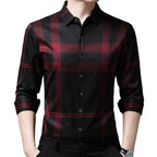 Camisa Masculina de Seda Casual Xadrez Use Cavalieri