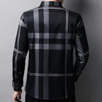 Camisa Masculina de Seda Casual Xadrez Use Cavalieri