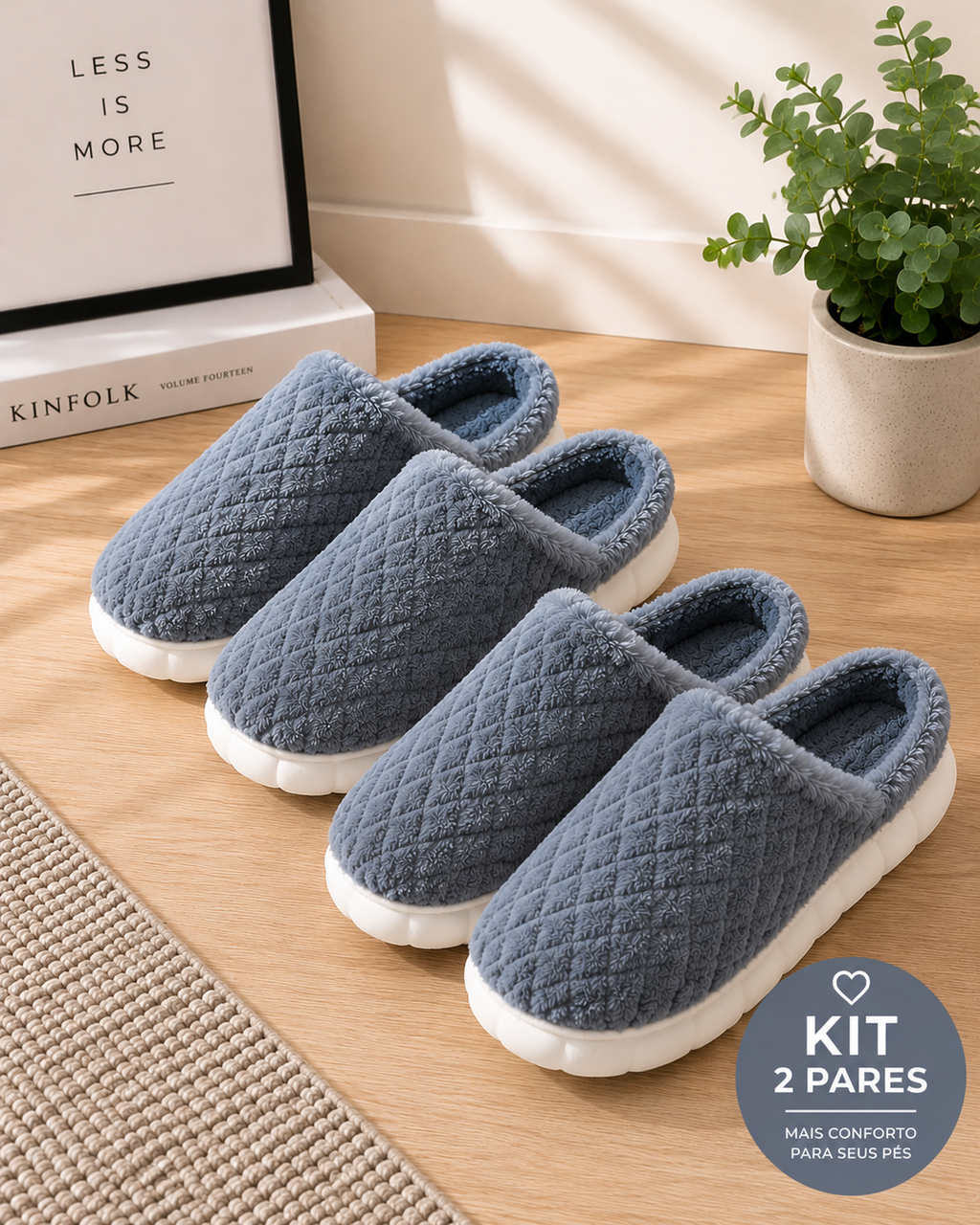 Compre 1 leve 2 Pantufas Para Frio Aconchegantes