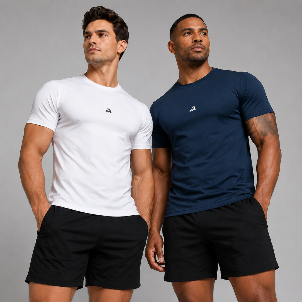 Kit 2 Camisetas Dry Fit Masculinas Anti Suor para Academia, Corrida e Treino