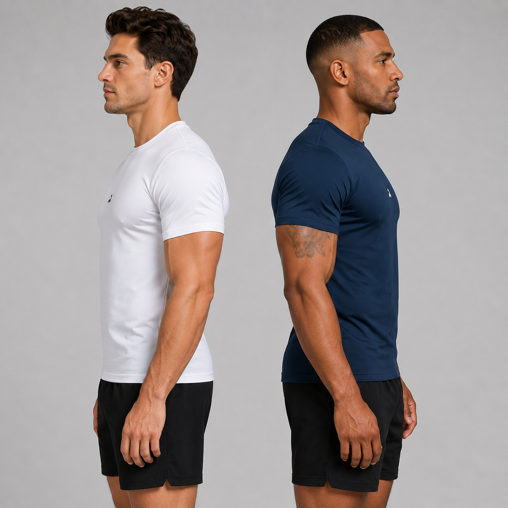 Kit 2 Camisetas Dry Fit Masculinas Anti Suor para Academia, Corrida e Treino