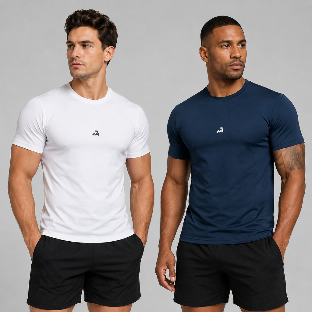Kit 2 Camisetas Dry Fit Masculinas Anti Suor para Academia, Corrida e Treino