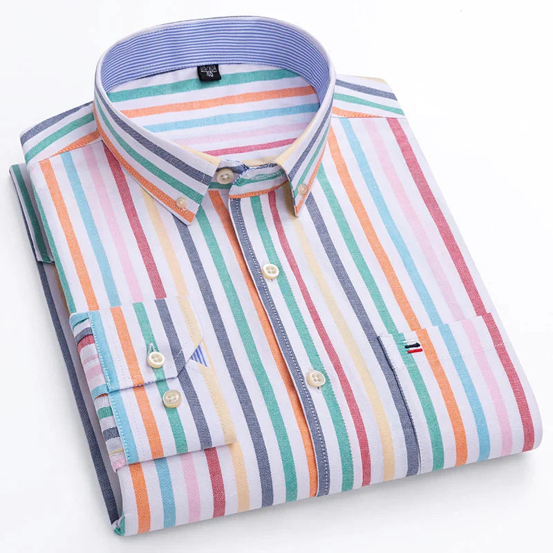 Camisa Masculina Listrada Color Manga Longa Use Cavalieri