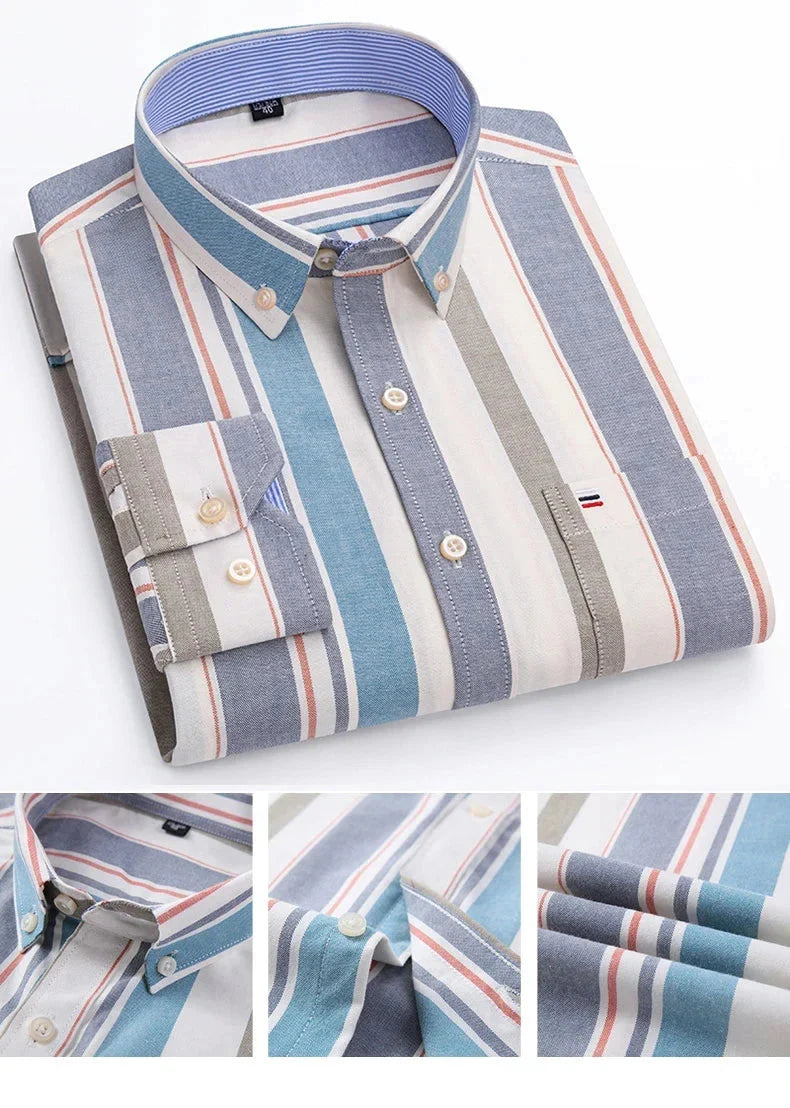 Camisa Masculina Listrada Color Manga Longa Use Cavalieri