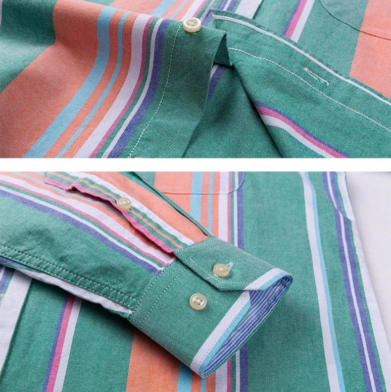 Camisa Masculina Listrada Color Manga Longa Use Cavalieri