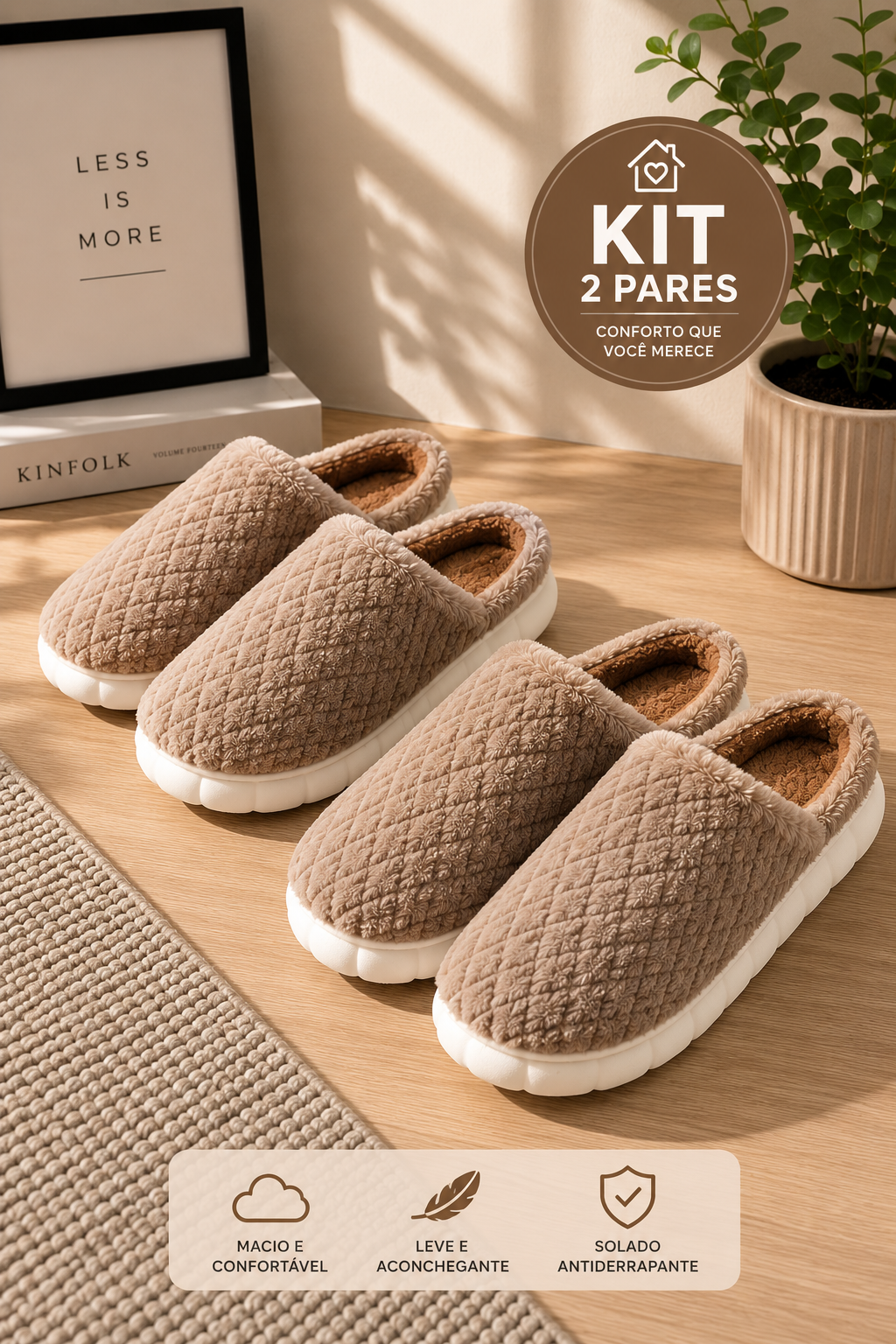 Compre 1 leve 2 Pantufas Para Frio Aconchegantes