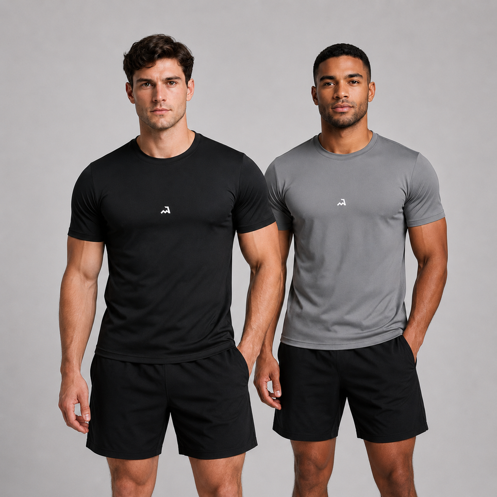 Kit 2 Camisetas Dry Fit Masculinas Anti Suor para Academia, Corrida e Treino